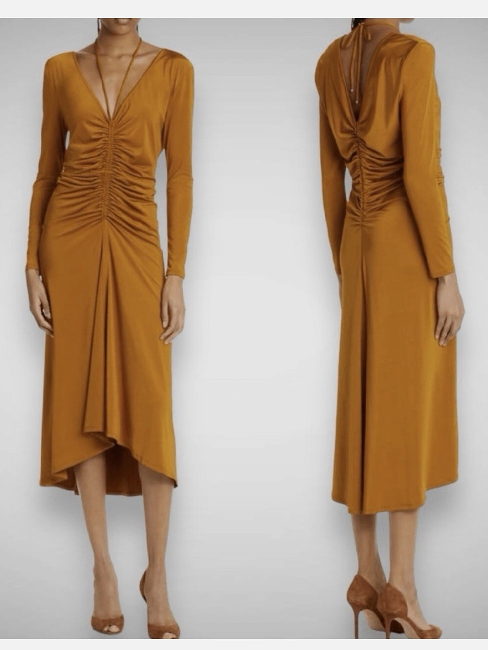 Veronica Beard Gilbert Ruched Midi Dress